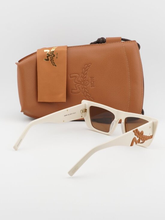 MCM MW0021 25J Cat Eye Sunglasses – White / Brown main image 4